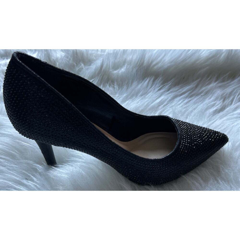 Jessica Simpson Stiletto Pumps 7.5 M Black Rhinestone Holiday Heels Party - Picture 7 of 14